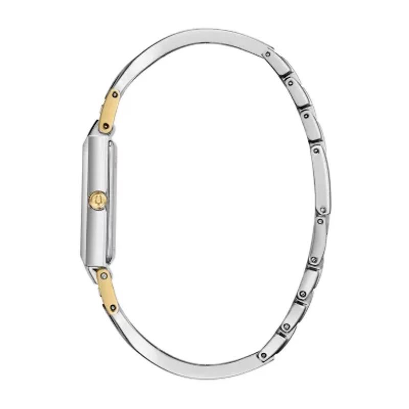 Bulova Classic Womens Diamond Accent Two Tone Stainless Steel Bangle Watch 98p188