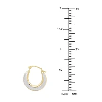 Womens 14K Two Tone Gold 13mm Round Hoop Earrings