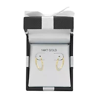 Womens 14K Two Tone Gold 19mm Round Hoop Earrings