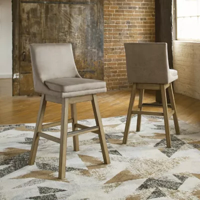 Signature Design by Ashley® Tallenger 2-pc. Upholstered Swivel Bar Stool