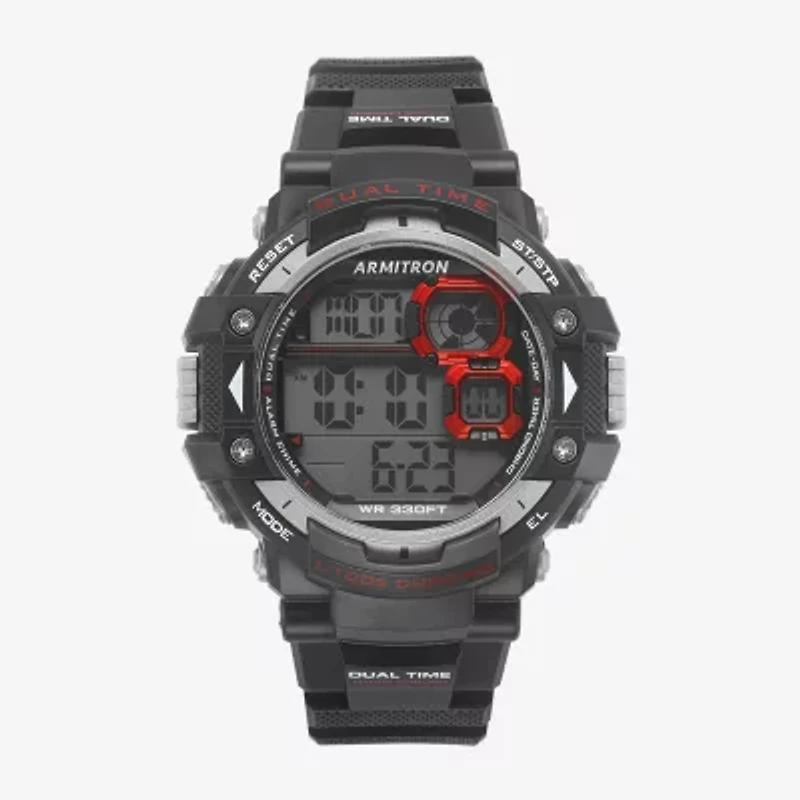 Armitron Mens Chronograph Multi-Function Black Strap Watch 40/8309redj