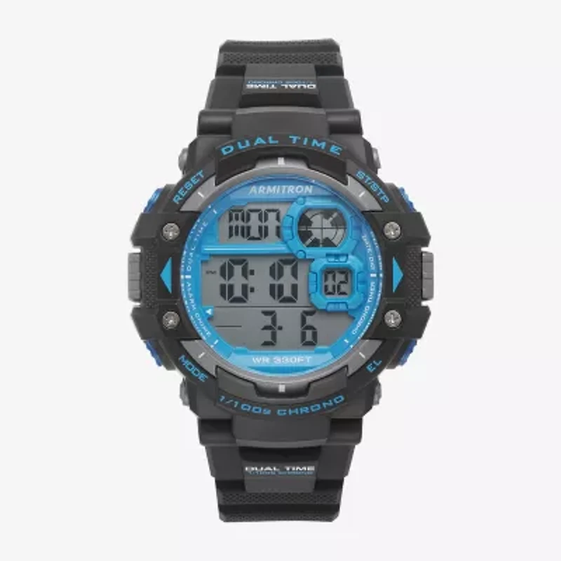 Armitron Mens Chronograph Multi-Function Black Strap Watch 40/8309blu