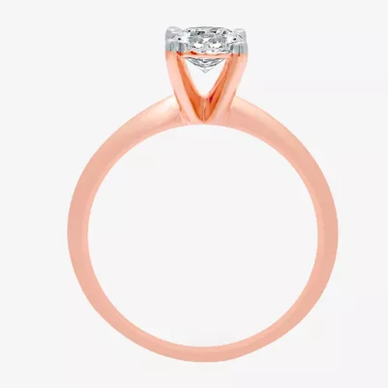Womens 1 CT. T.W. Natural White Diamond 10K Gold Round Solitaire Bridal Set