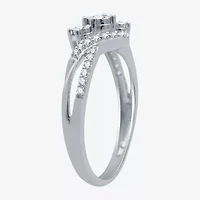 Love Lives Forever Womens 1/4 CT. T.W. Natural White Diamond 10K Gold 3-Stone Engagement Ring