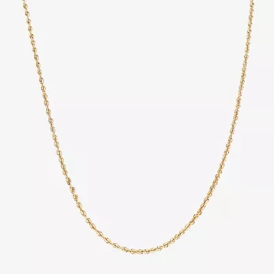 Unisex Adult 10K Gold 22 Inch Rope Chain Necklace