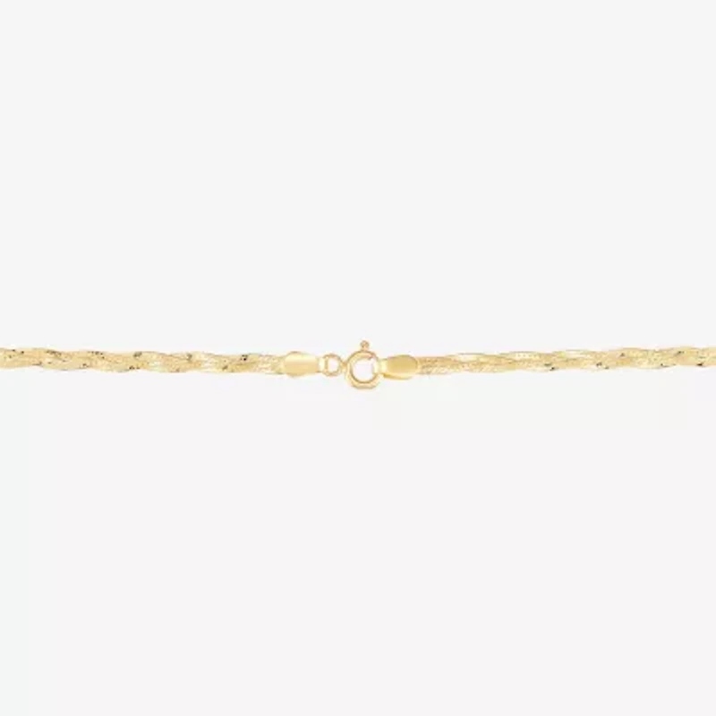 Made in Italy Unisex Adult 10K Gold 18 Inch Herringbone Chain Necklace