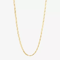 Made in Italy Unisex Adult 10K Gold 18 Inch Herringbone Chain Necklace