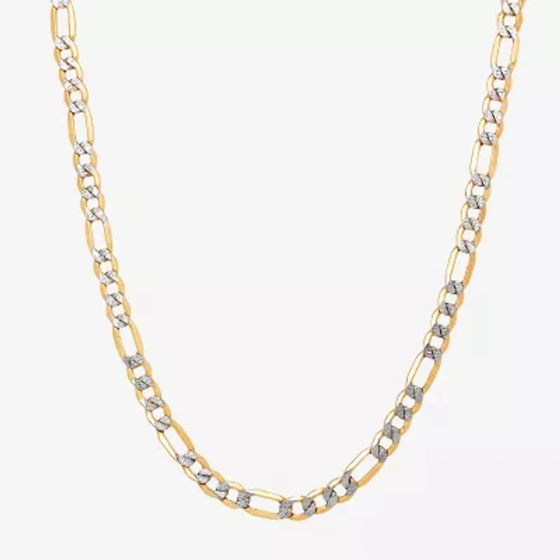 Made in Italy Mens 14K Gold 22 Inch Figaro Chain Necklace