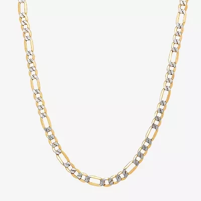 Made in Italy Mens 14K Gold 22 Inch Figaro Chain Necklace