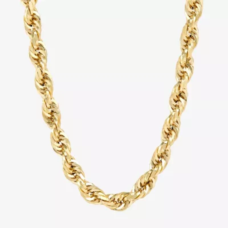 Mens 14K Gold 24 Inch Rope Chain Necklace