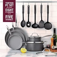 Granitestone Pro Hard Anodized 13-pc. Nonstick Pots And Pans Cookware Set With Utensils
