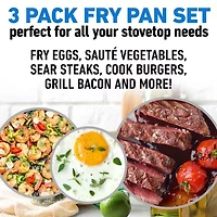 Granitestone 3-pc. Nonstick Fry Pan Set With Rubber Grip Handles