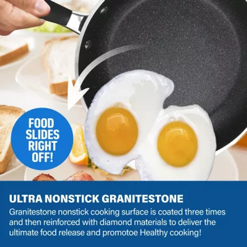 Granitestone 3-pc. Nonstick Fry Pan Set With Rubber Grip Handles