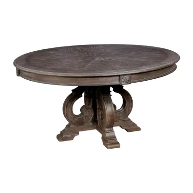 Maud Dining And Kitchen Collection Round Wood-Top Dining Table