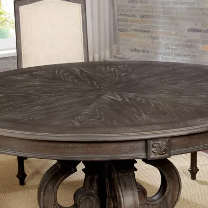 Maud Dining And Kitchen Collection Round Wood-Top Dining Table