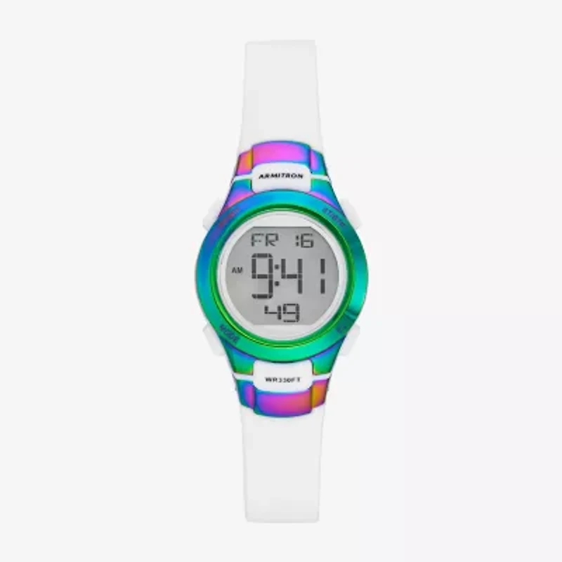 Armitron Womens Multi-Function White Strap Watch 45/7012rbw