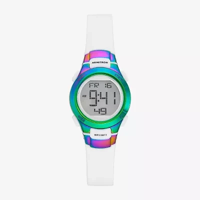 Armitron Womens Multi-Function White Strap Watch 45/7012rbw