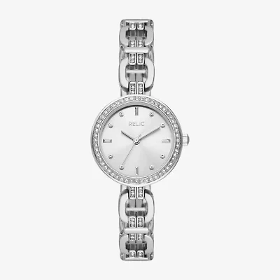 Relic By Fossil Relic Womens Silver Tone Bracelet Watch Zr34643