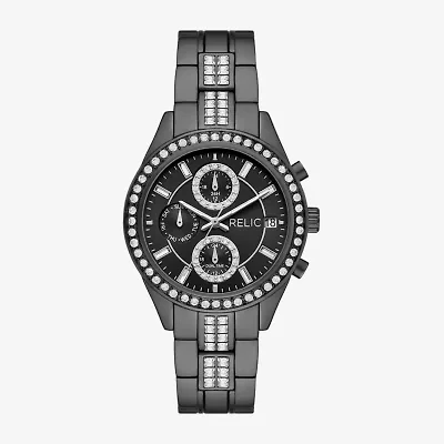 Relic By Fossil Womens Multi-Function Black Bracelet Watch Zr16011
