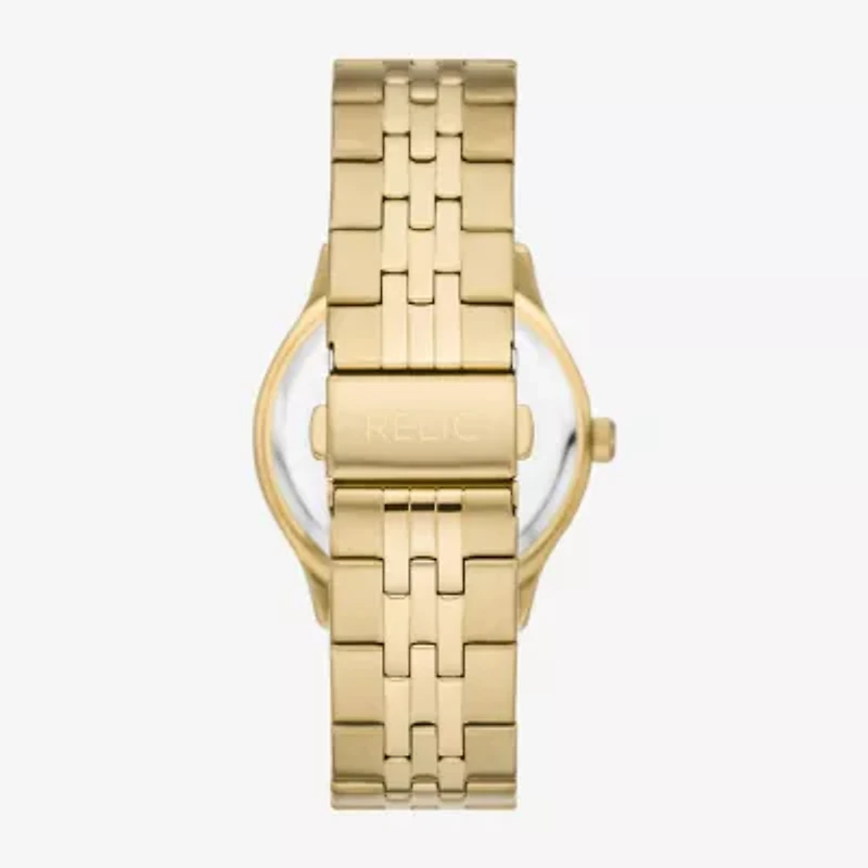 Relic By Fossil Womens Multi-Function Gold Tone Stainless Steel Bracelet Watch Zr16013