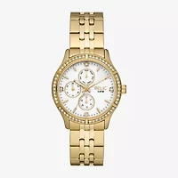Relic By Fossil Womens Multi-Function Gold Tone Stainless Steel Bracelet Watch Zr16013