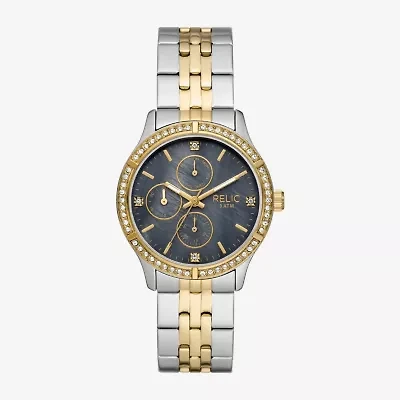 Relic By Fossil Mens Multi-Function Two Tone Stainless Steel Bracelet Watch Zr16014