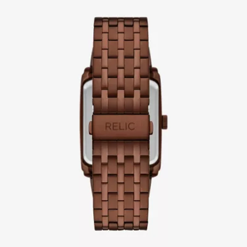 Relic By Fossil Mens Brown Stainless Steel Bracelet Watch Zr77335