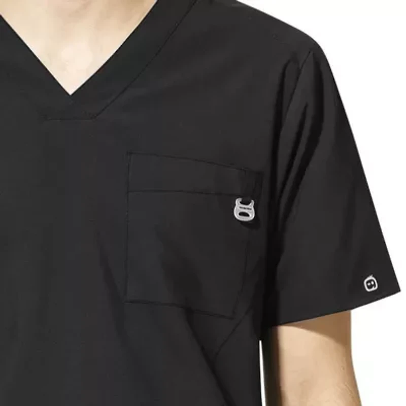 Wink® Mens Big V Neck Short Sleeve Moisture Wicking Wrinkle Resistant Quick Dry Scrub Top