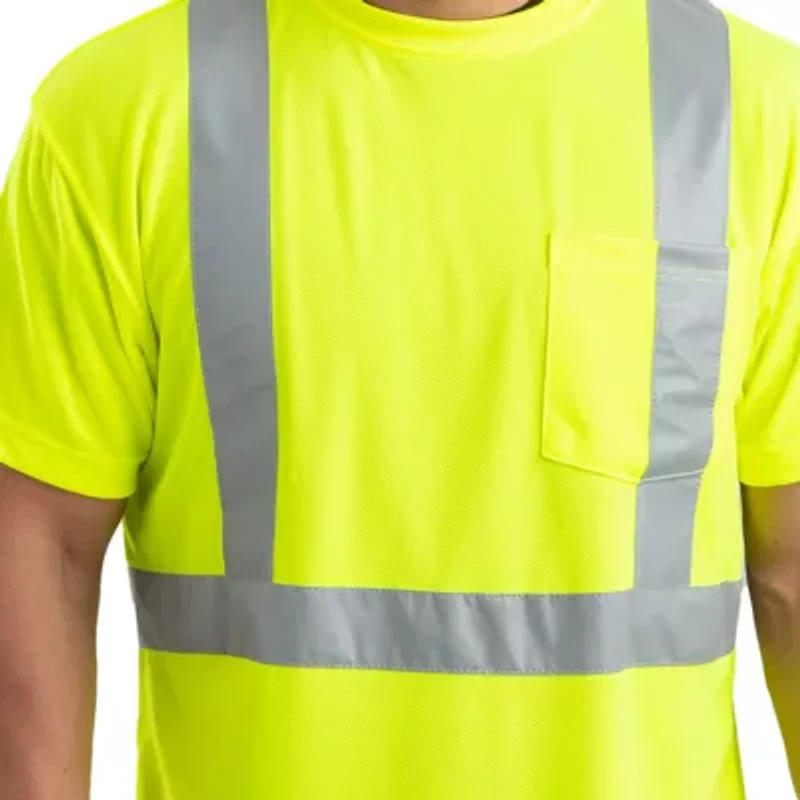 Berne Hi Vis Class 2 Performance Big Mens High Visibility Short Sleeve Safety Shirt