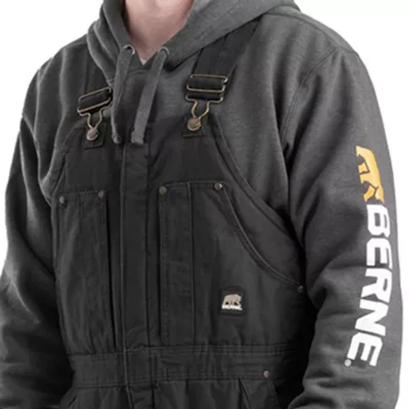 Berne Highland Washed Insulated Bibs Short Mens Workwear Overall