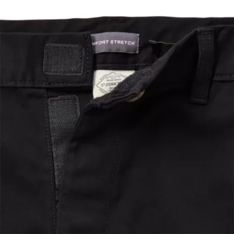 St. John's Bay Dexterity Mens 10" Mid Rise Adaptive Stretch Fabric Adjustable Features Easy-on + Easy-off Chino Short