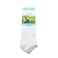 Cuddl Duds Solid Pique Womens Multi-Pack 3-pc. Low Cut Socks