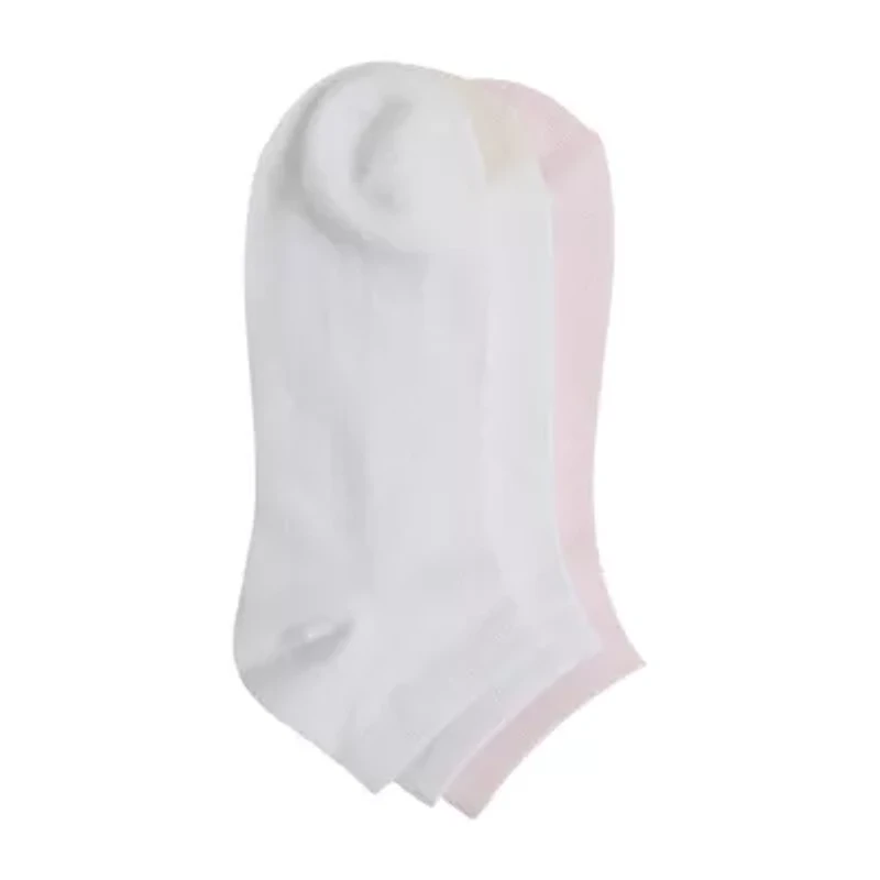 Cuddl Duds Solid Pique Womens Multi-Pack 3-pc. Low Cut Socks