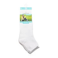 Cuddl Duds Vertical Texture Womens Multi-Pack 3 Pair Quarter Ankle Socks