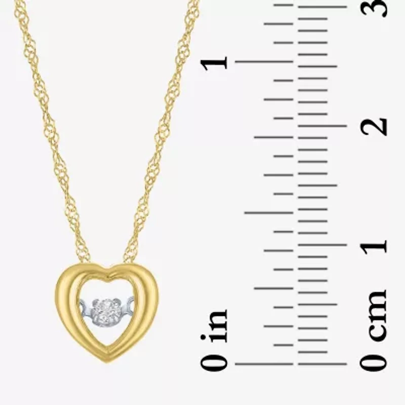 (G-H / I1-I2) Womens Diamond Accent Lab Grown White Diamond 10K Gold Heart 18 Inch Pendant Necklace