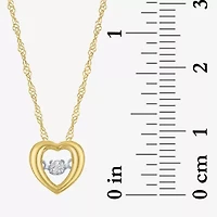 (G-H / I1-I2) Womens Diamond Accent Lab Grown White Diamond 10K Gold Heart 18 Inch Pendant Necklace