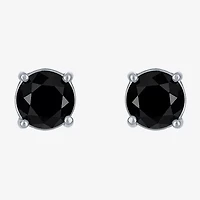 5 CT. T.W. Natural Black Diamond 14K White Gold 9mm Round Stud Earrings