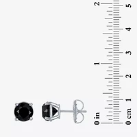 5 CT. T.W. Natural Black Diamond 14K White Gold 9mm Round Stud Earrings