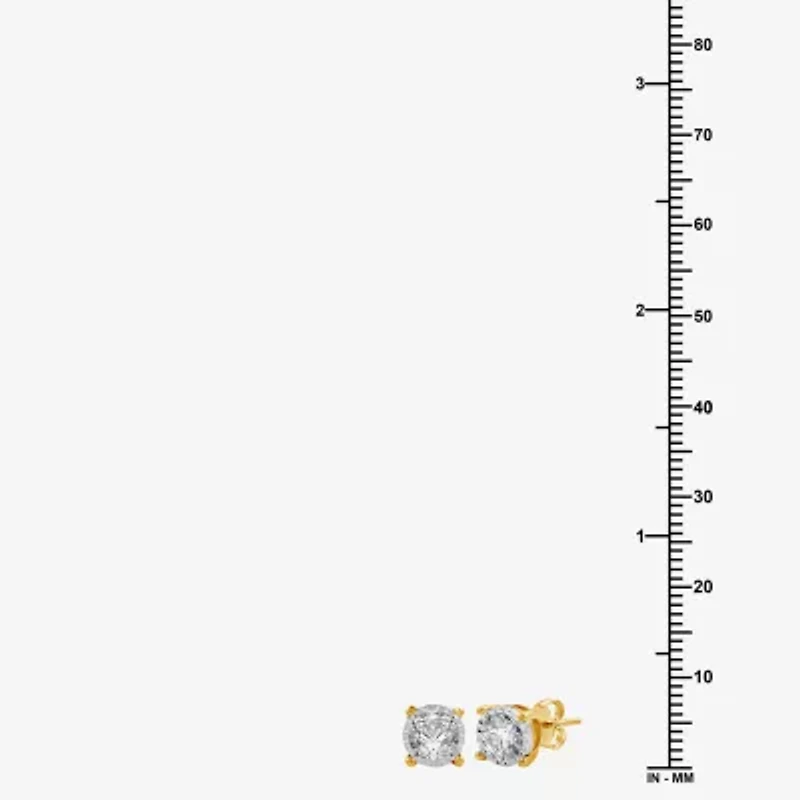 (G-H / Si1-Si2) 1 CT. T.W. Lab Grown White Diamond Sterling Silver or 14K Gold Over 8.7mm Round Stud Earrings
