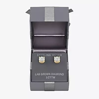 (G-H / Si1-Si2) 1 CT. T.W. Lab Grown White Diamond Sterling Silver or 14K Gold Over 8.7mm Round Stud Earrings