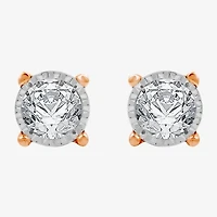 (G / Si1-Si2) 1 CT. T.W. Lab Grown White Diamond 14K Rose Gold Over Silver 8.7mm Round Stud Earrings