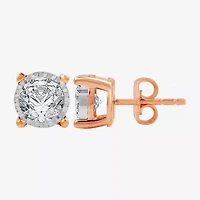 (G / Si1-Si2) 1 CT. T.W. Lab Grown White Diamond 14K Rose Gold Over Silver 8.7mm Round Stud Earrings