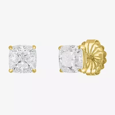 ( E-F/Si1-Si2 ) 4 CT. T.W. Lab-Grown White Diamond 14K Gold 7mm Cushion Stud Earrings
