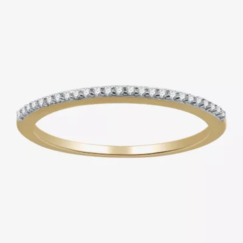 I Said Yes (G / Si1-Si2) Womens 1/10 CT. T.W. Lab Grown White Diamond Sterling Silver Wedding Band