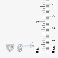 (G-H / I1-I2) 1/4 CT. T.W. Lab Grown White Diamond Sterling Silver Heart Stud Earrings