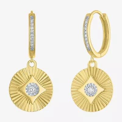 Diamond Addiction (G-H / I1-I2) Womens 1/7 CT. T.W. Lab Grown White Diamond 14K Gold Over Silver Sterling Silver Round Drop Earrings