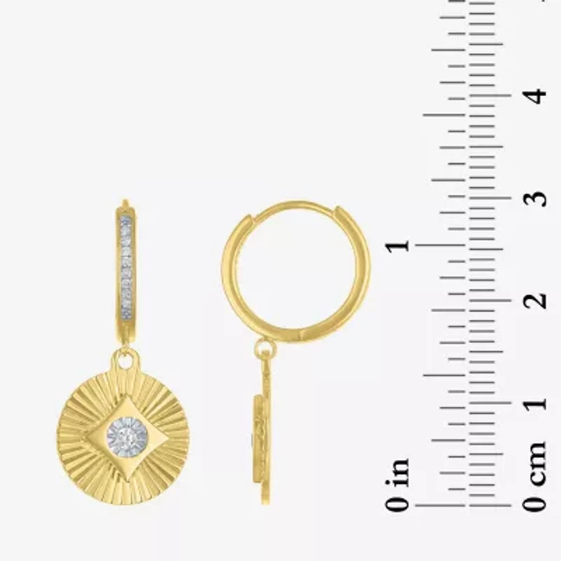 Diamond Addiction (G-H / I1-I2) Womens 1/7 CT. T.W. Lab Grown White Diamond 14K Gold Over Silver Sterling Silver Round Drop Earrings