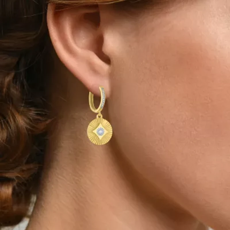 Diamond Addiction (G-H / I1-I2) Womens 1/7 CT. T.W. Lab Grown White Diamond 14K Gold Over Silver Sterling Silver Round Drop Earrings