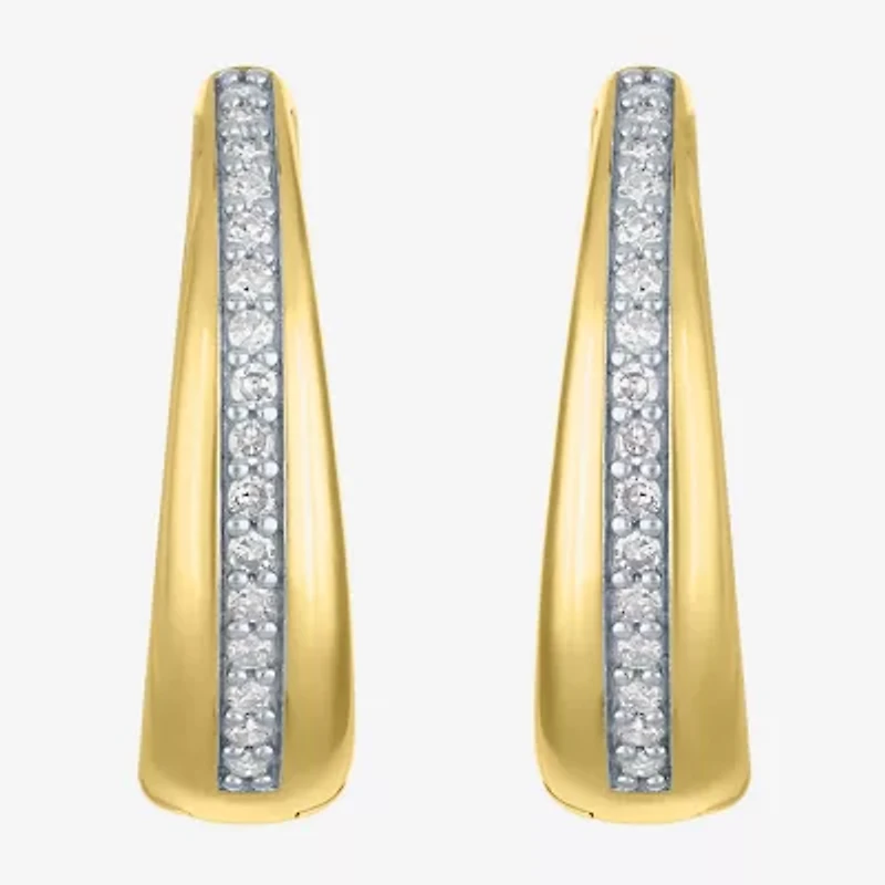 Diamond Addiction (G-H / I1-I2) Womens 1/ CT. T.W. Lab Grown White Diamond 14K Gold Over Silver Sterling Silver 20mm Hoop Earrings