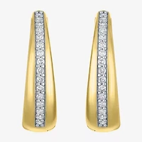 Diamond Addiction (G-H / I1-I2) Womens 1/ CT. T.W. Lab Grown White Diamond 14K Gold Over Silver Sterling Silver 20mm Hoop Earrings